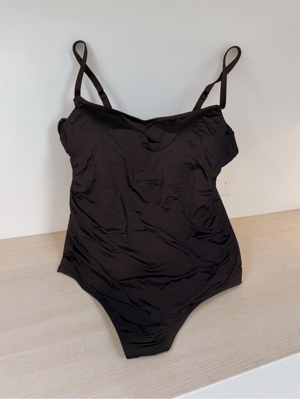 Shade & Shore Black Smooth One Piece Bathing Suit